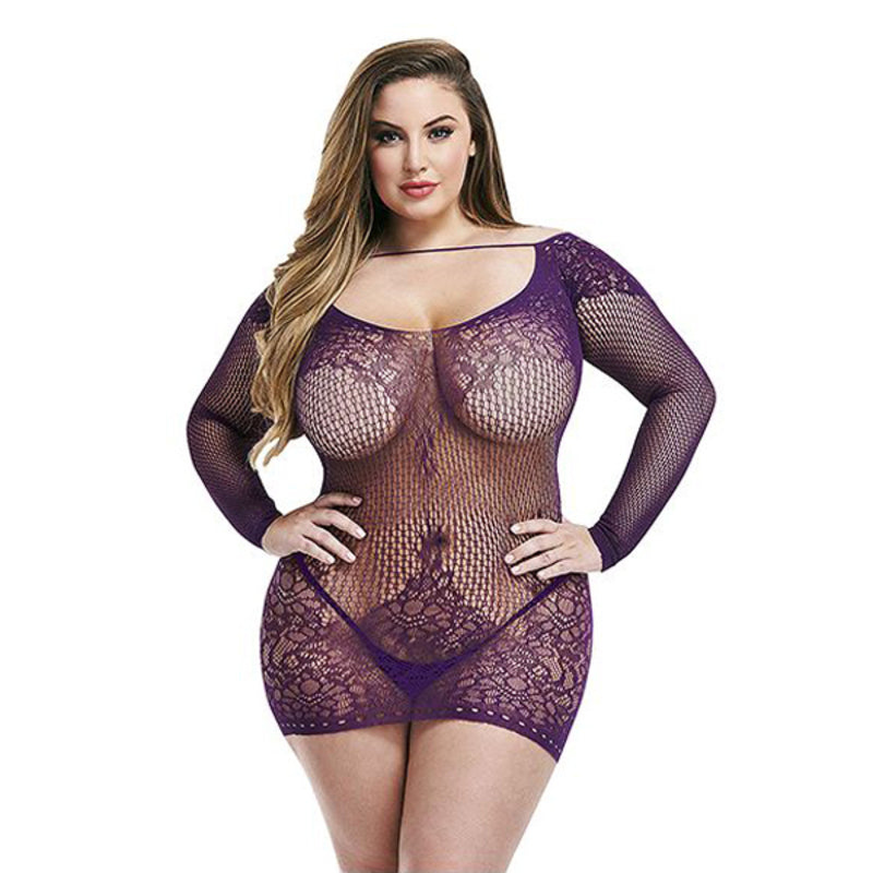 Sexy Long Sleeve Dress Lapdance Purple