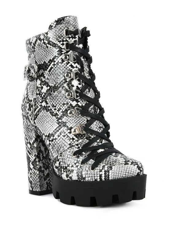 Spruce Snake Skin Ankle Boots