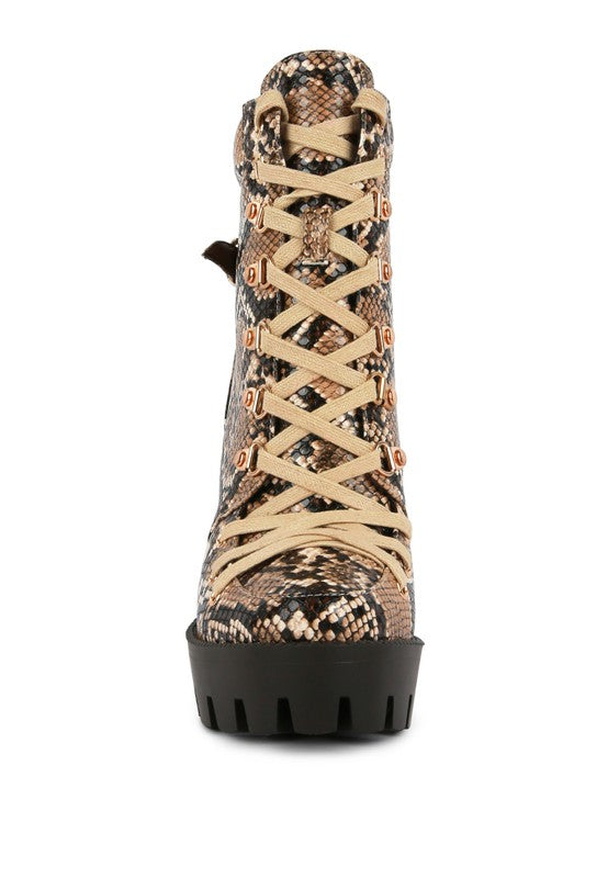 Spruce Snake Skin Ankle Boots