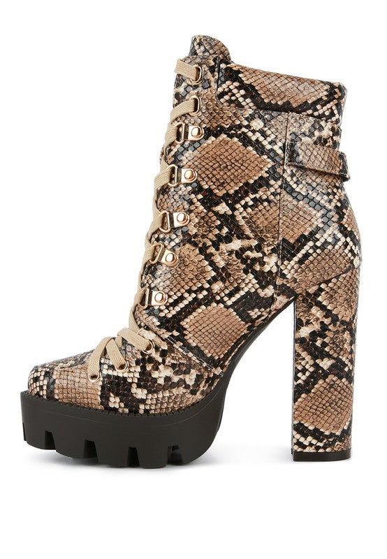 Spruce Snake Skin Ankle Boots