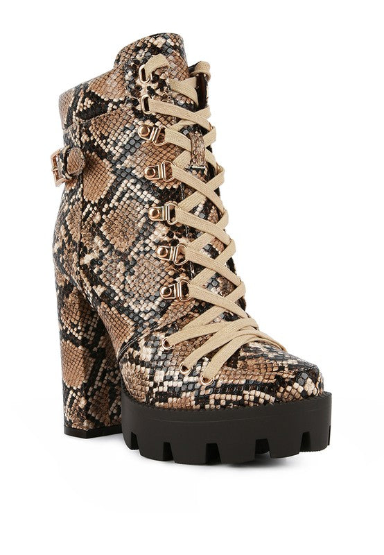 Spruce Snake Skin Ankle Boots