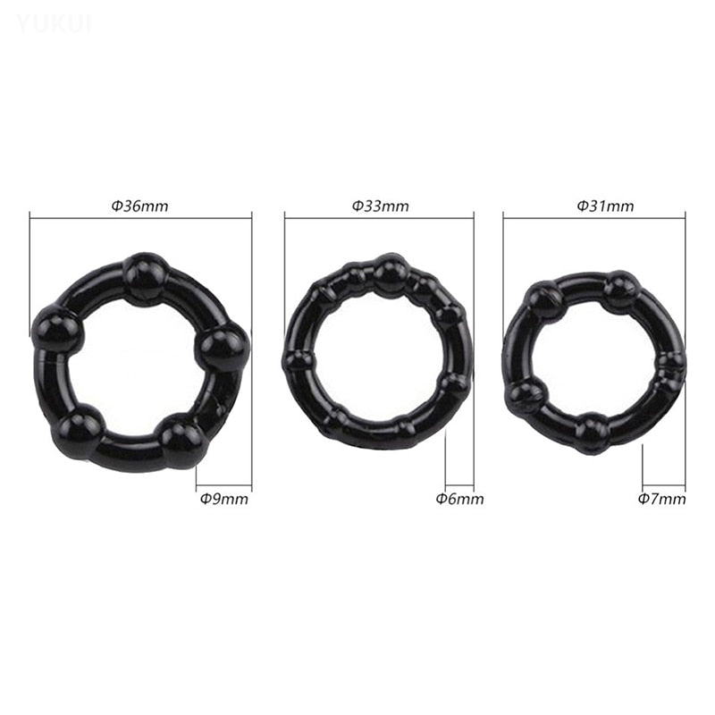 3 Pcs/Set Cock Ring Delay Ejaculation Adult Toys For Men Dick