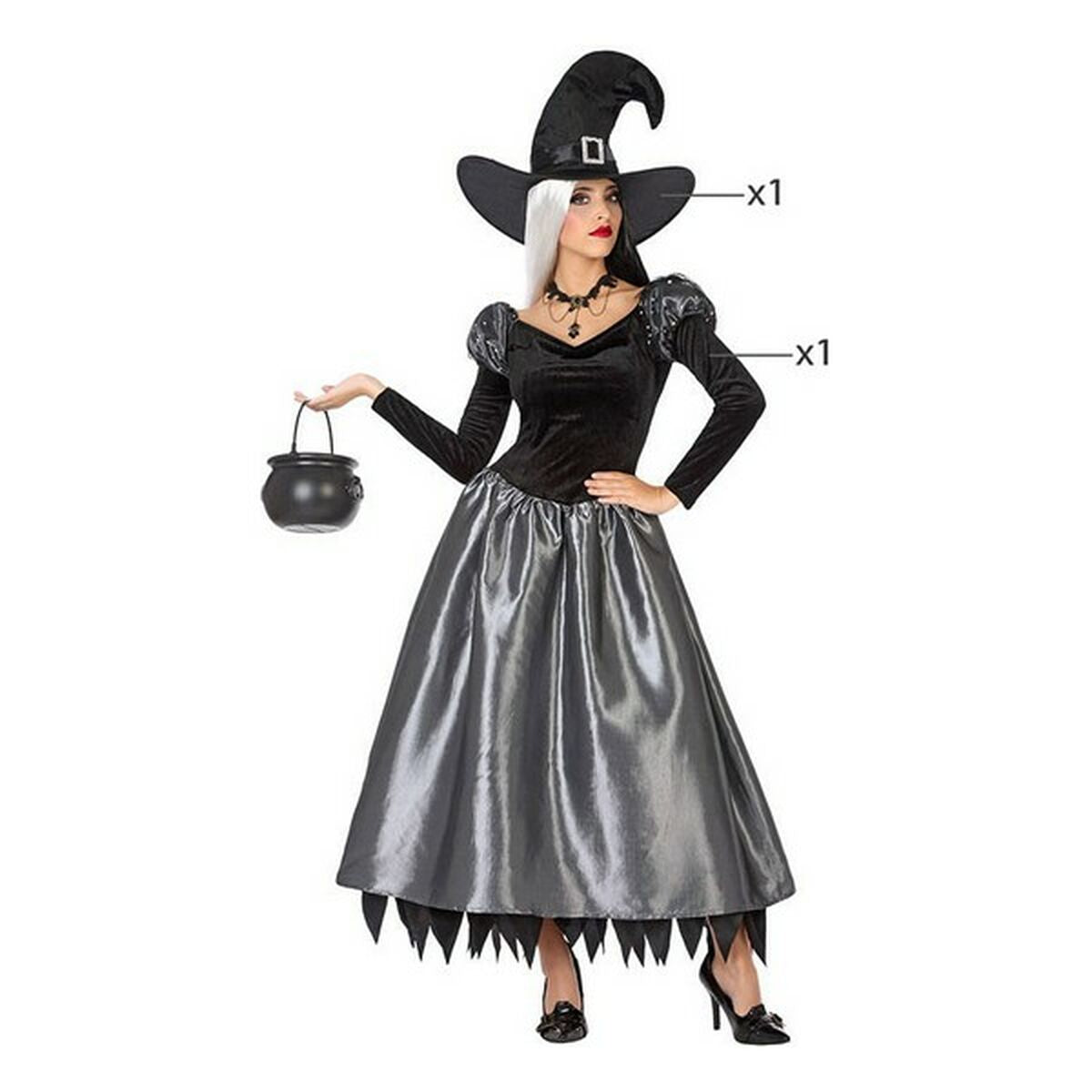 Costume for Adults Witch Multicolour (2 Pieces) (2 Units) (2 pcs)