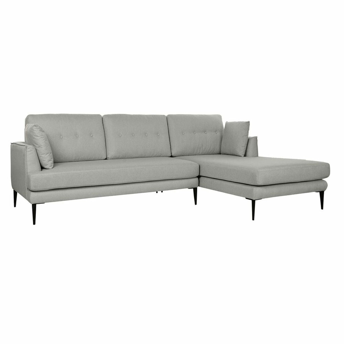 Chaise Longue Sofa DKD Home Decor Grey Polyester Metal (240 x 160 x 85