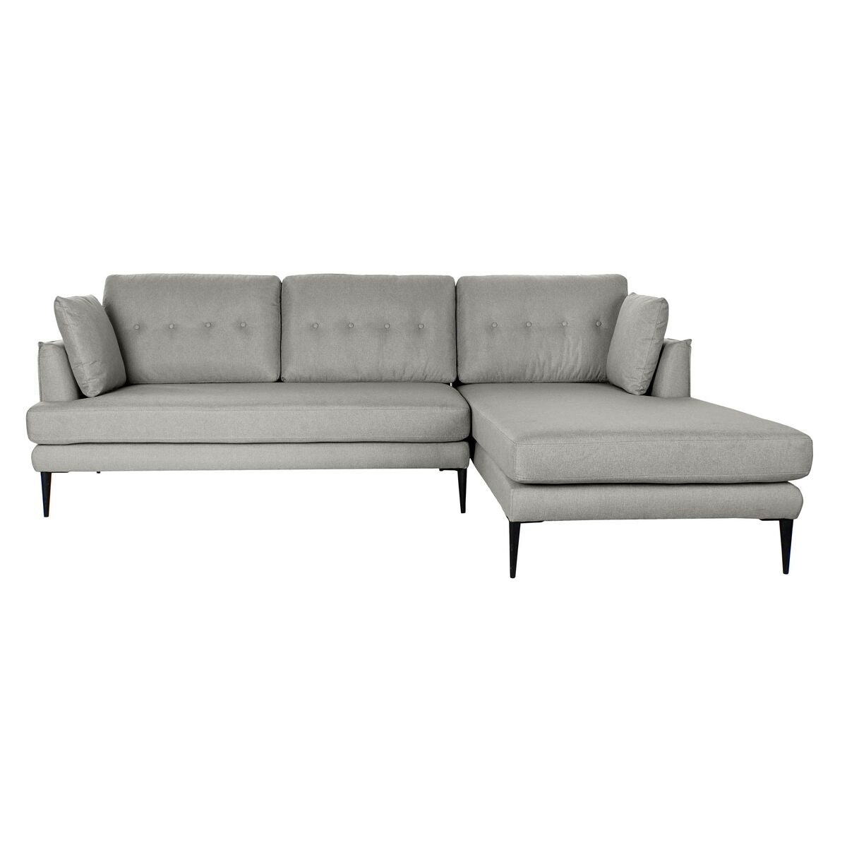 Chaise Longue Sofa DKD Home Decor Grey Polyester Metal (240 x 160 x 85