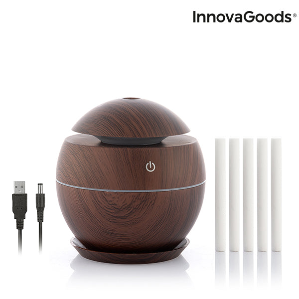 Mini Humidifier Scent Diffuser Dark Walnut InnovaGoods