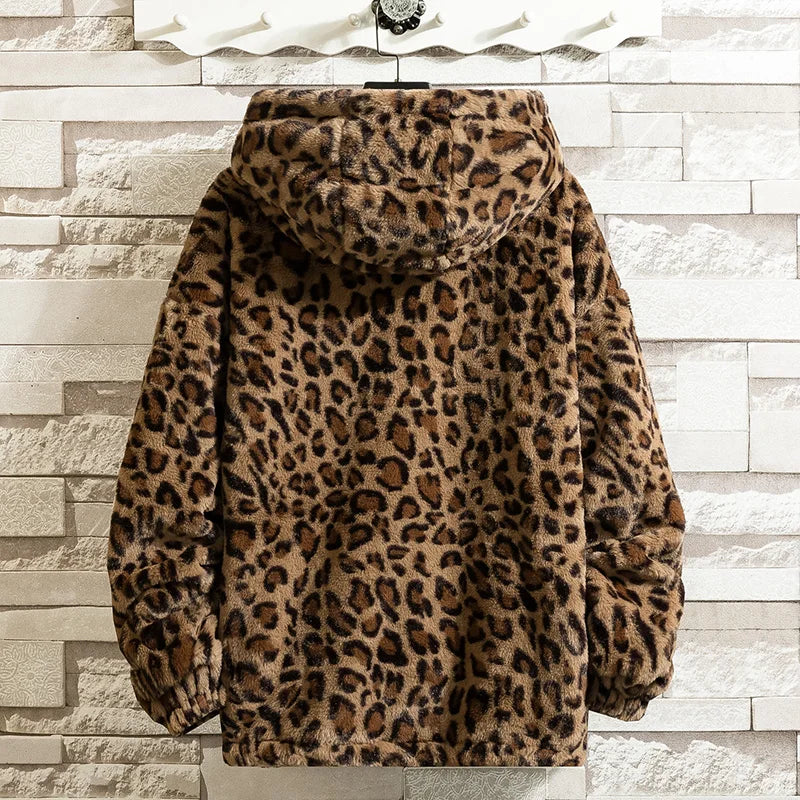 2023 Fall/winter Leopard Print Jacket Loose and Comfortable