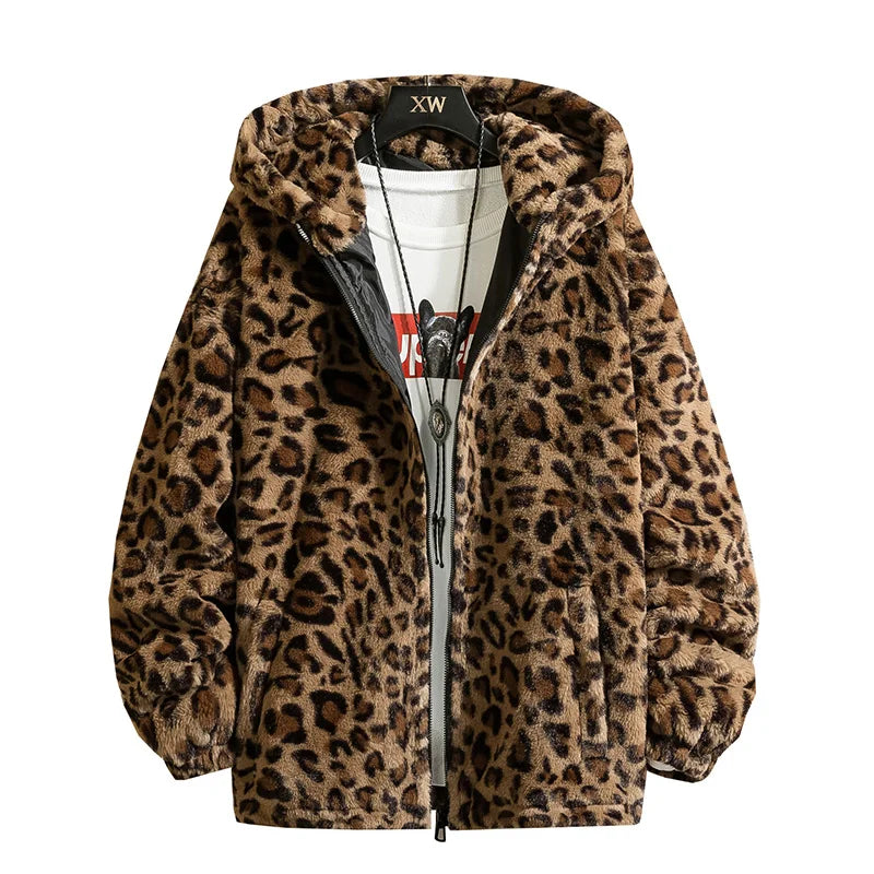 2023 Fall/winter Leopard Print Jacket Loose and Comfortable