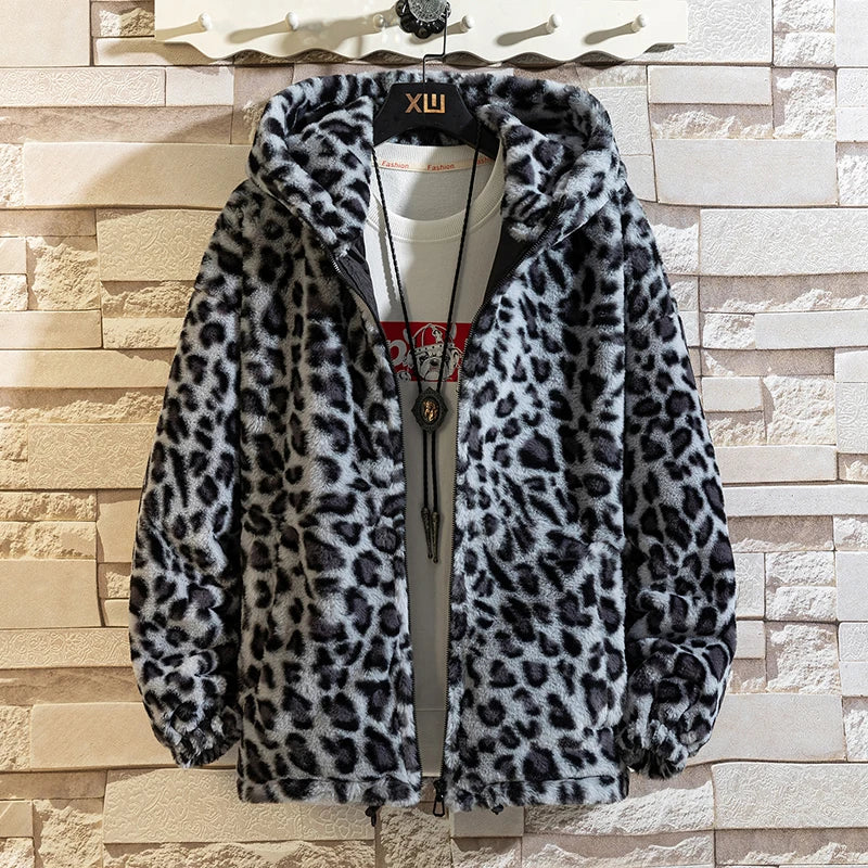 2023 Fall/winter Leopard Print Jacket Loose and Comfortable