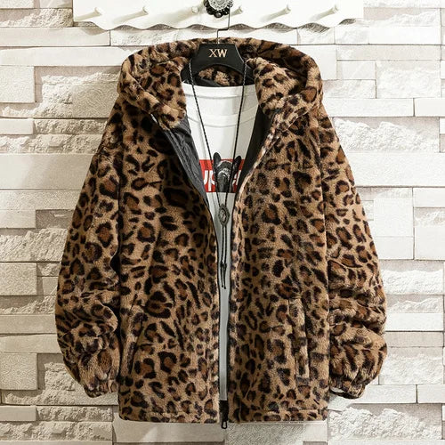 2023 Fall/winter Leopard Print Jacket Loose and Comfortable