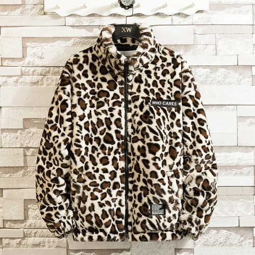 2023 Fall/winter Leopard Print Jacket Loose and Comfortable