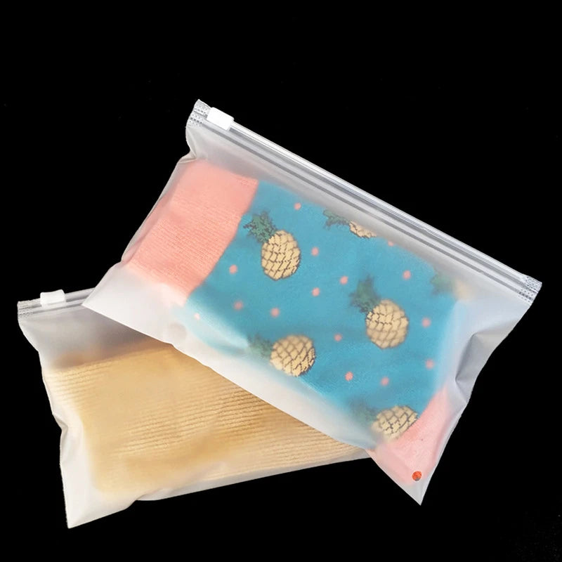 10Pcs 16Wires Frosted Zipper Bag Underwear Panties Socks Packaging