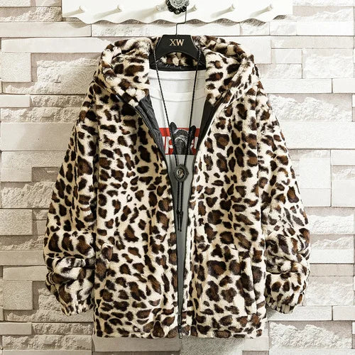 2023 Fall/winter Leopard Print Jacket Loose and Comfortable