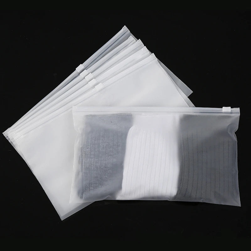 10Pcs 16Wires Frosted Zipper Bag Underwear Panties Socks Packaging