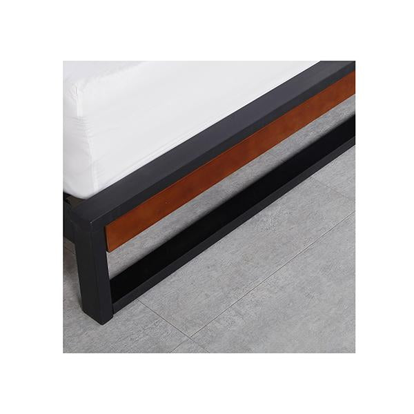 Milano Decor Azure With Headboard Black Wood Steel Platform Bed Black