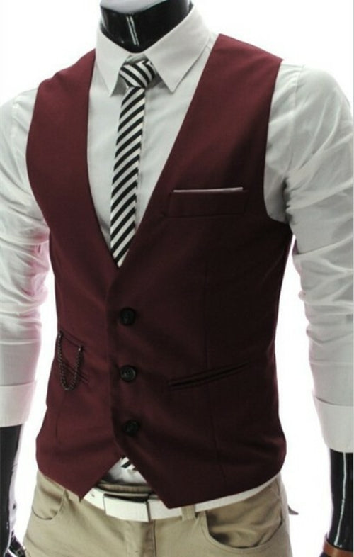 New Arrival Dress Vests For Men Slim Fit Mens Suit Vest Male Waistcoat