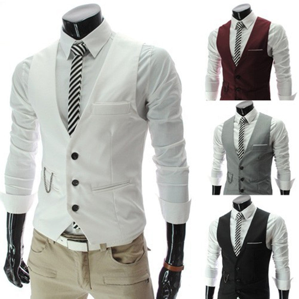 New Arrival Dress Vests For Men Slim Fit Mens Suit Vest Male Waistcoat