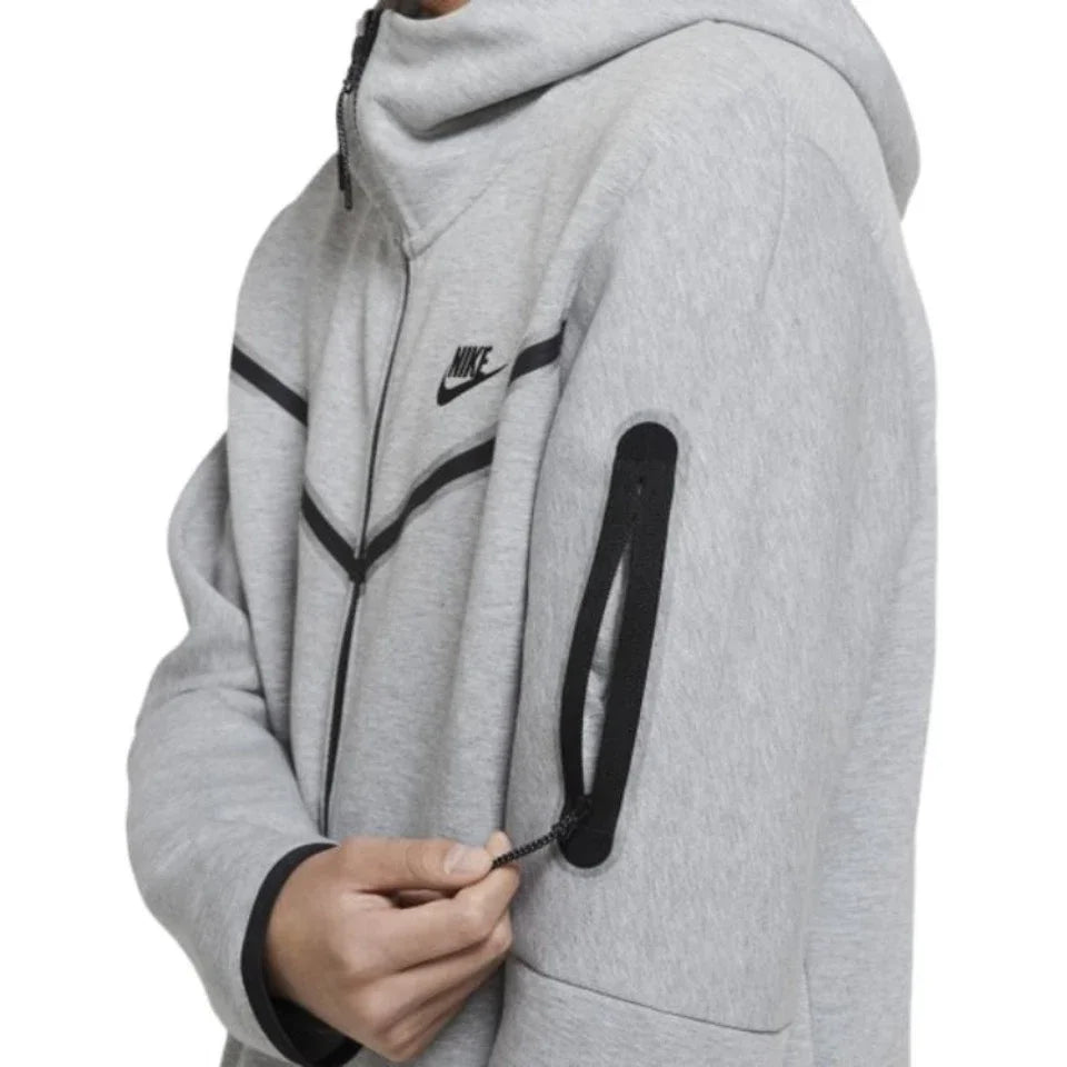 Original Nike NSW Tech Fleece Black Grey Zip Jacket Hoodie Men's