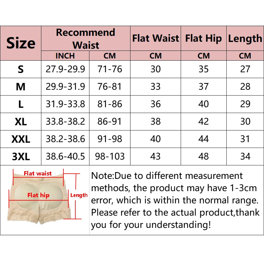 Women Butt Lifter Panty Fake Buttock Body Shaper Padded Underwear Lady