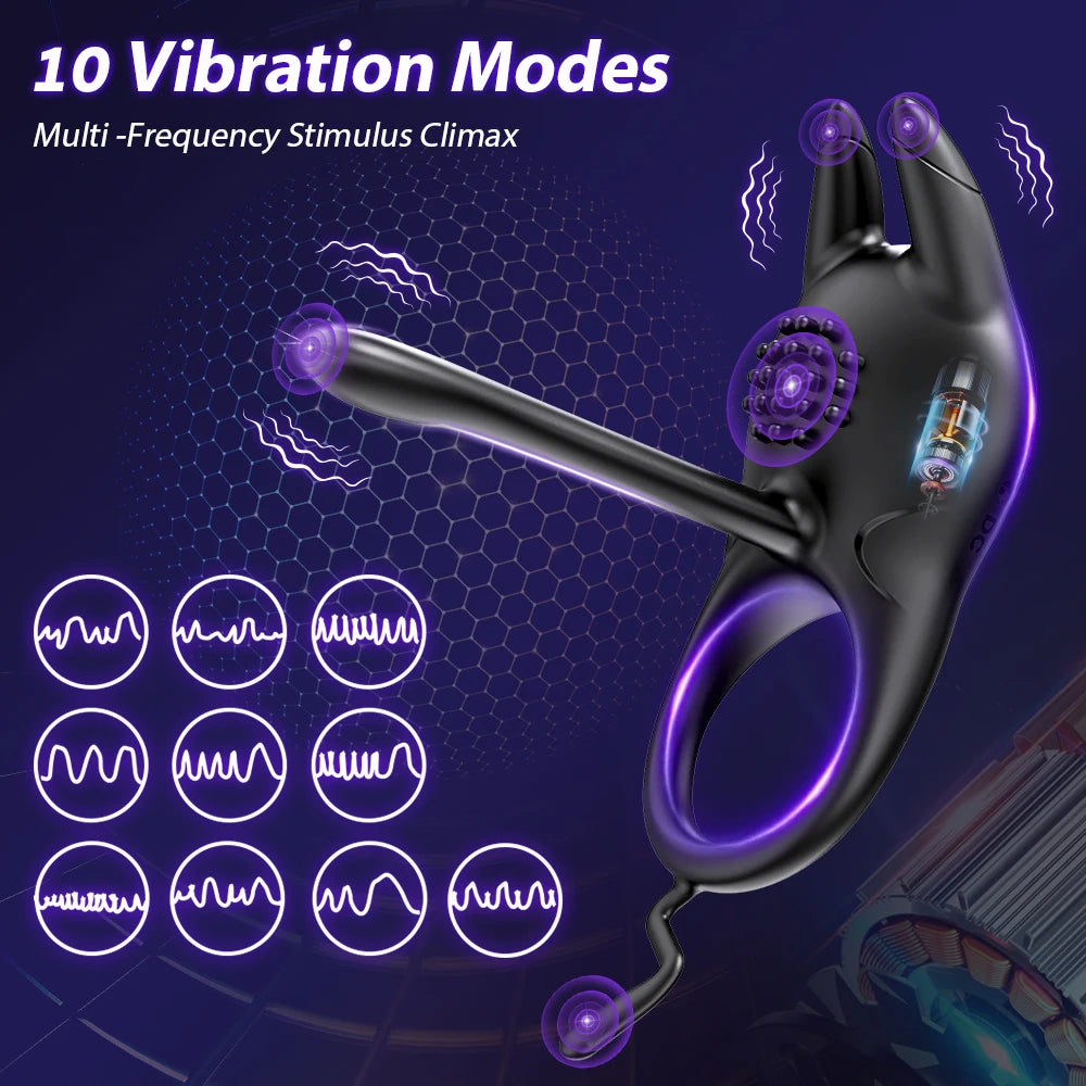 Vibrating Penis Ring for Men Delay Ejaculation Cock Ring Male Penis