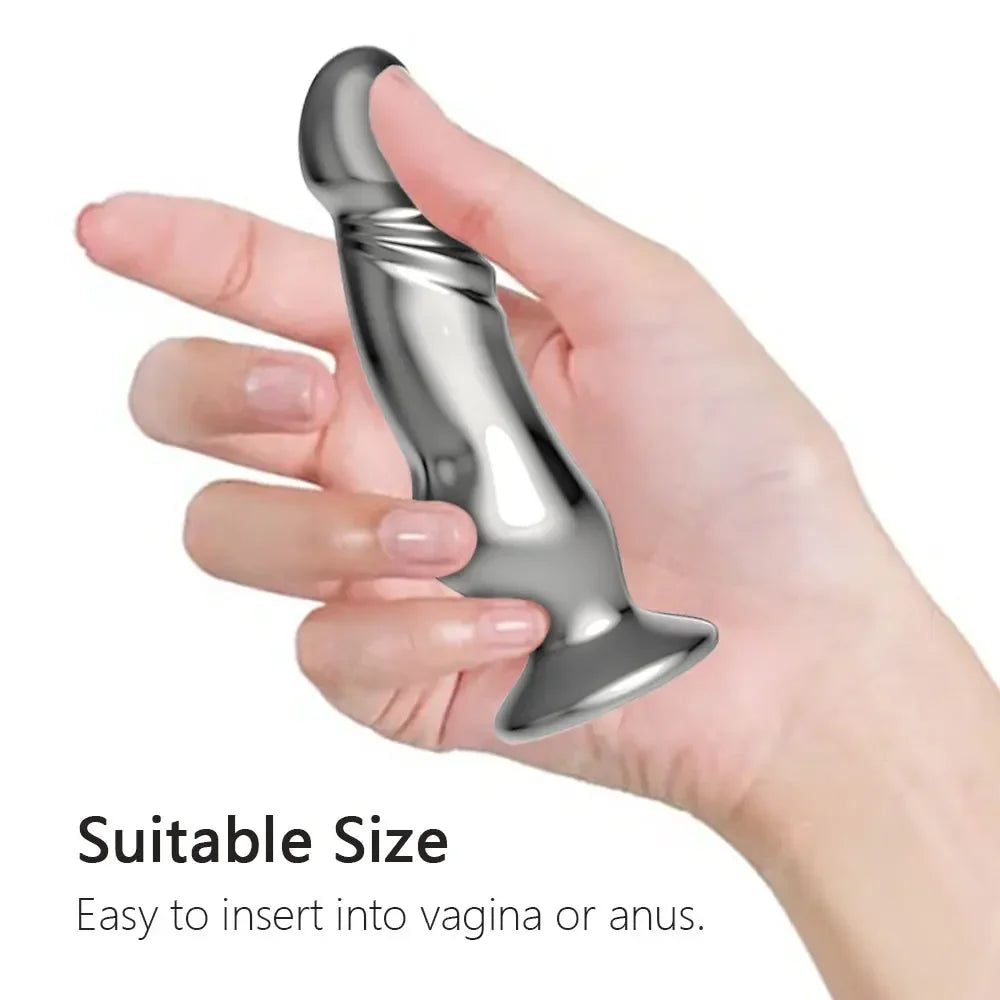 Metal Vibrator Butt Plug for Woman Stainless Steel Dildo Vibrator for