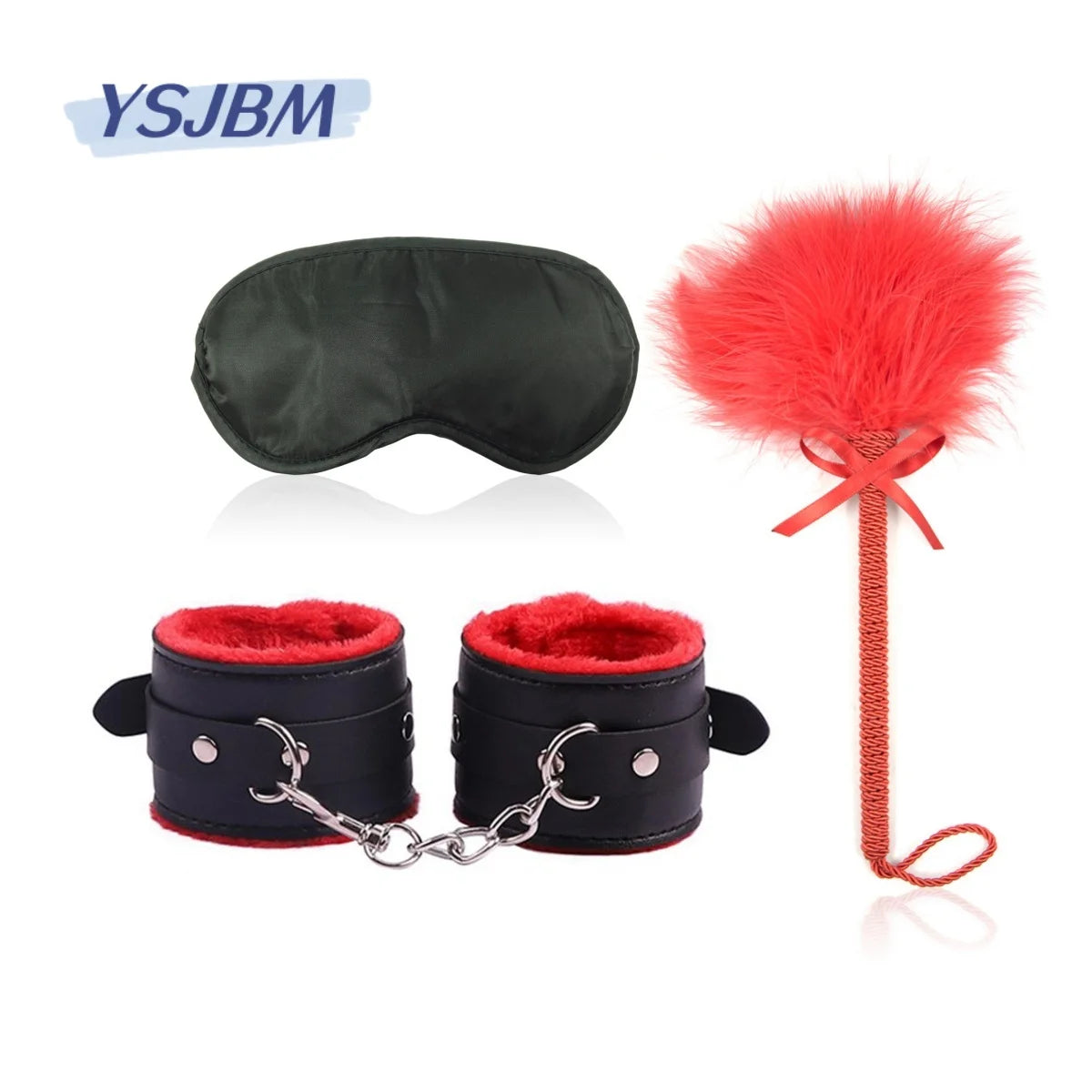 Sexy Leather Sexual Couples Bdsm Kit Plush Handcuffs Sex Bondage for