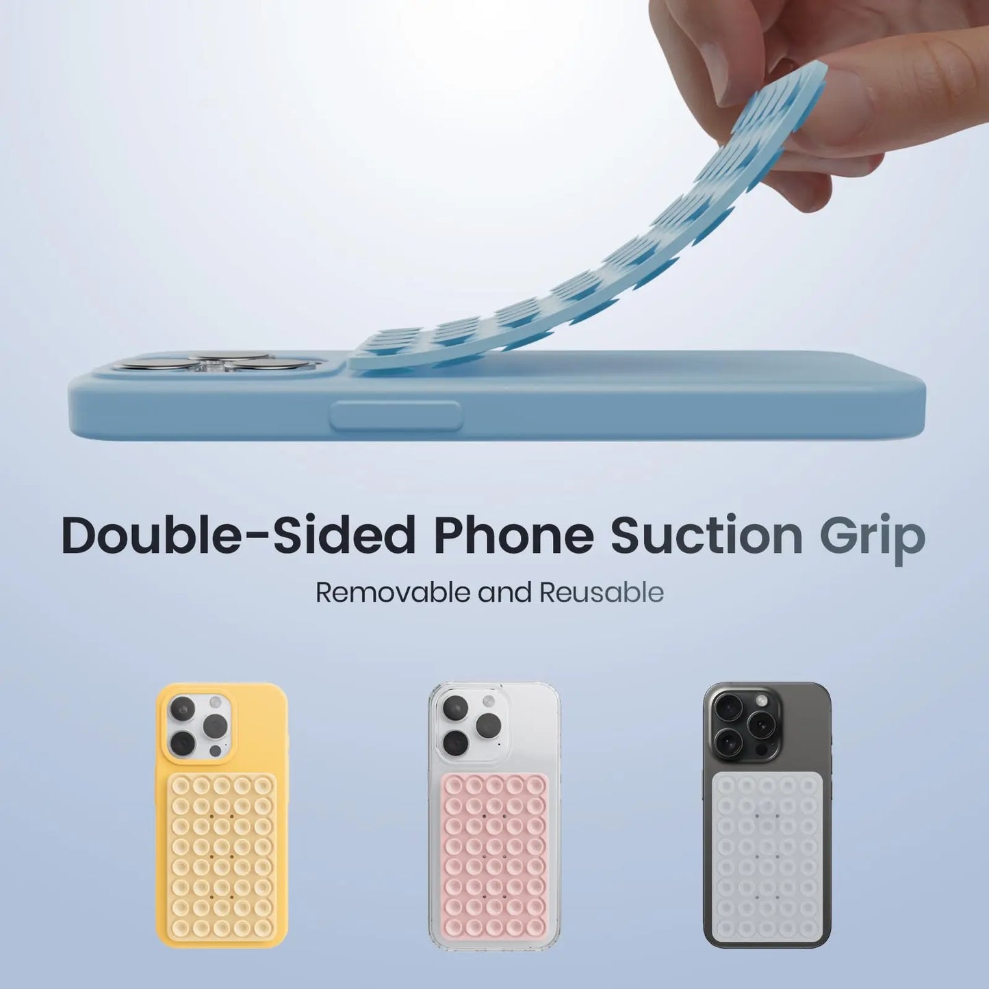 Suction Cup Phone Case Mount Double-Sided,Silicon Sticky Phone Stand