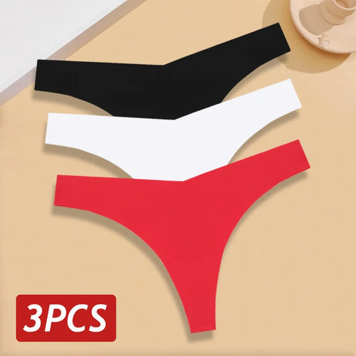 3Pcs/Set Women Seamless Panties Sexy V-Waist Thongs G-String