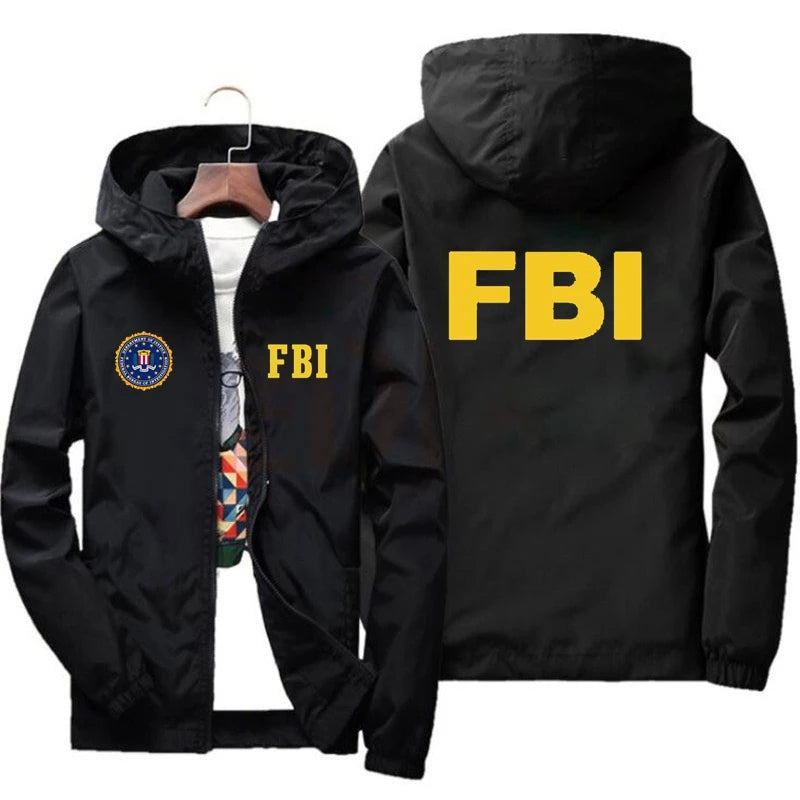 2024 New Men's Jacket High Quality FBI Printed Outdoor Sports Jacket