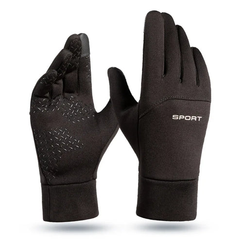 Black Winter Warm Full Fingers Waterproof Cycling Outdoor Sports