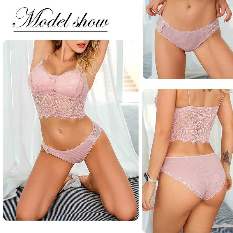 FINETOO 3Pcs/set Women Cotton Panties M-2XL Low-Rise Underwear Trendy