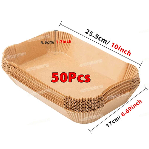 50/100Pcs Air Fryer Disposable Paper Non-Stick Airfryer Baking Papers