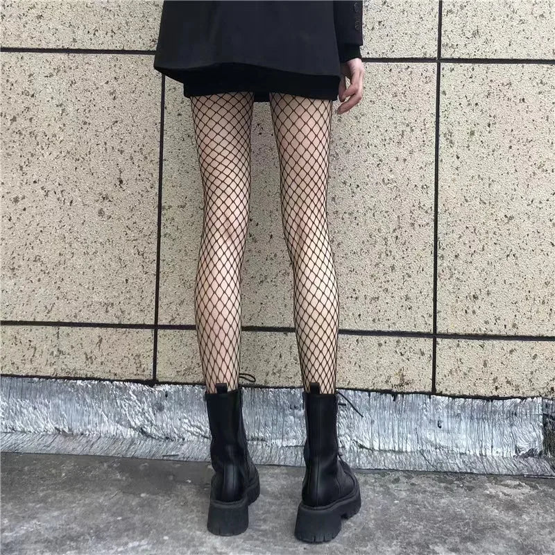 Hot Women Long Sexy Hollow Out Fishnet Stockings Pantyhose Black High