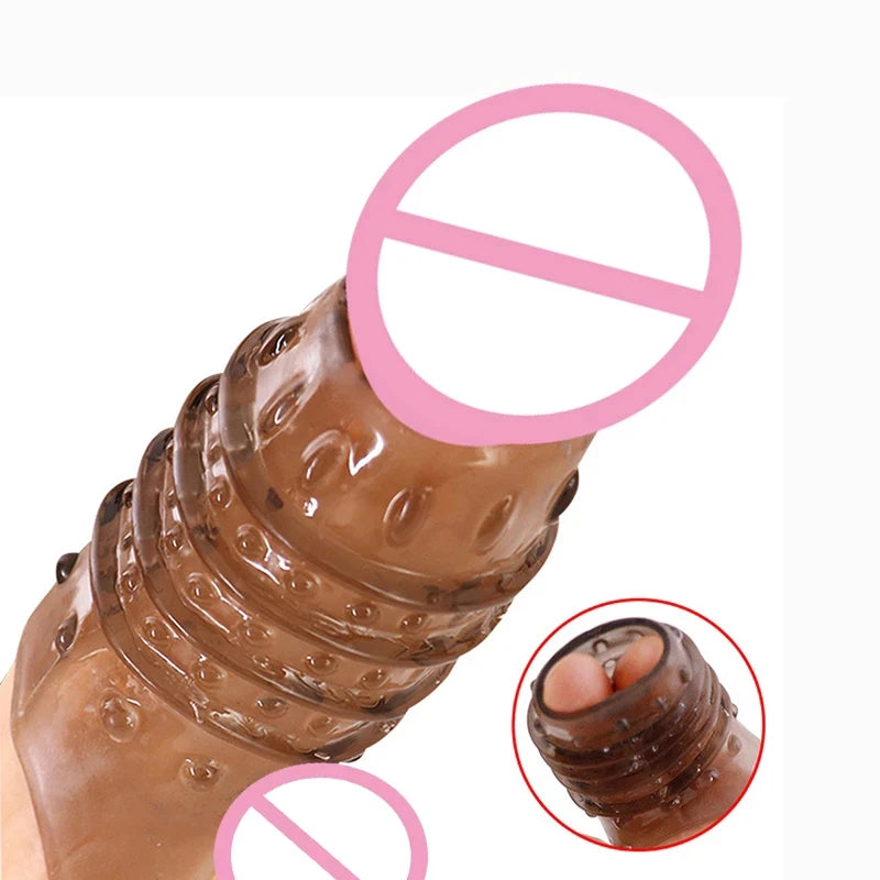 Penis Cock Ring Enlarger Sleeve Adults Couples Intimate Goods Delay