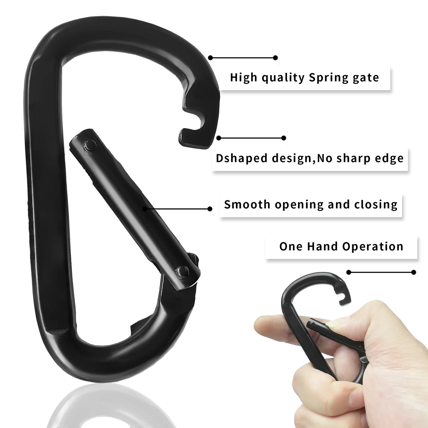 Carabiner Clip, 3" Heavy Duty Small Carabiner for Hammocks, Camping