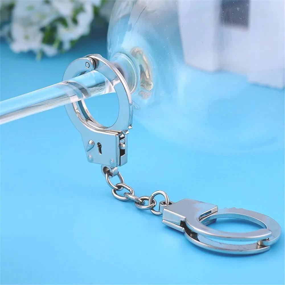 Mini Handcuffs Metal Keychain Novelty Keyring Keychain Accessories Key Chain Rings For Crafts Best Gift For Friend Lover