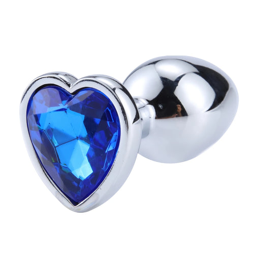 Anal Plug Heart 3 Sizes Stainless Steel Crystal Anal Plug Removable