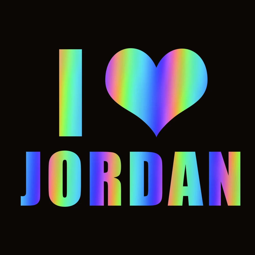 I Love Jordan Personalized Laser Waterproof Stickers For Home School