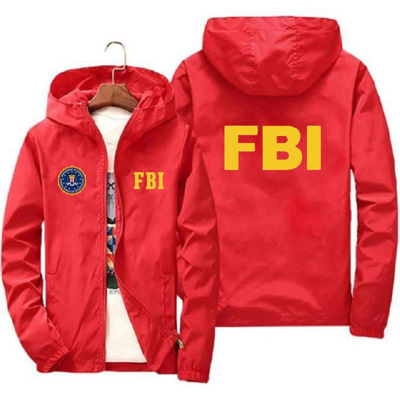 2024 New Men's Jacket High Quality FBI Printed Outdoor Sports Jacket