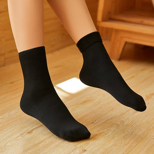 1Pairs Women Winter Warm Thicken Thermal Socks Soft Casual Solid Color