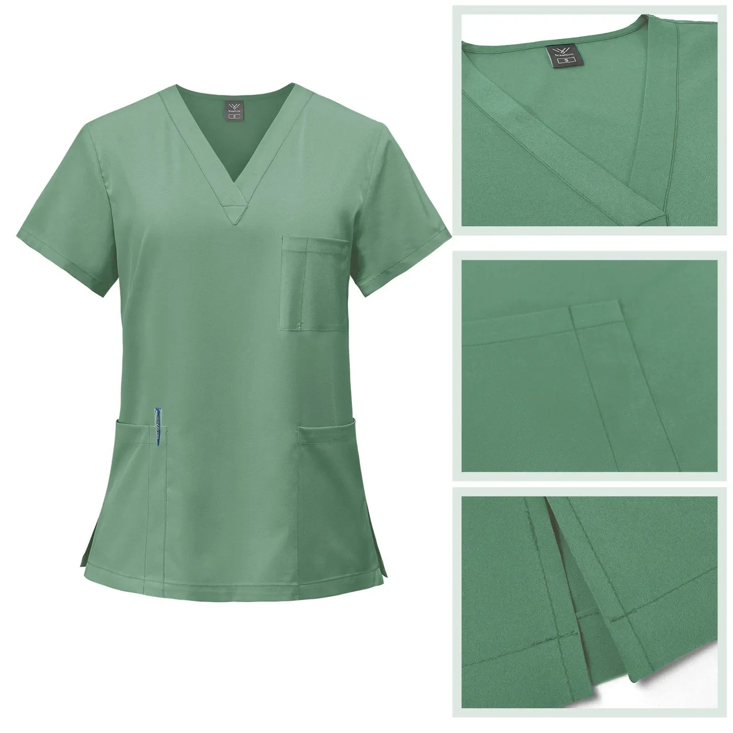 Multicolor Unisex Short Sleeved Pharmacy Nurse Uniform Hospital Doctor