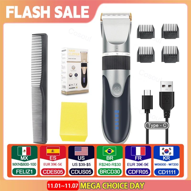 Hair Clipper Electric Barber Hair Trimmers For Men Adults Kids