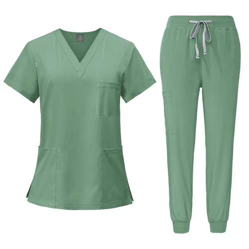 Multicolor Unisex Short Sleeved Pharmacy Nurse Uniform Hospital Doctor