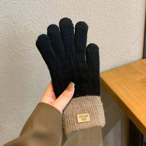 Kawaii Plush Warm Gloves Soft Winter Thick Fingerless Korean Japanese