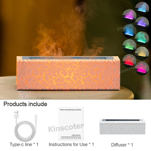 KINSCOTER RGB Flame Aroma Diffuser Air Humidifier Ultrasonic Cool Mist