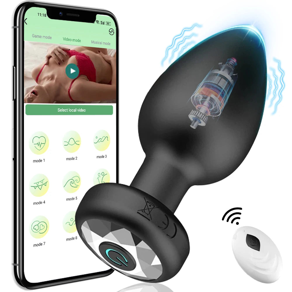 APP Wireless Control Anal Vibrator Butt Plug Men Prostate Massager