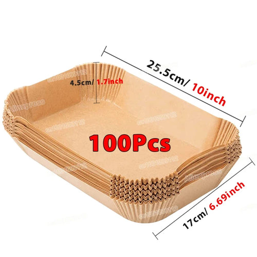 50/100Pcs Air Fryer Disposable Paper Non-Stick Airfryer Baking Papers