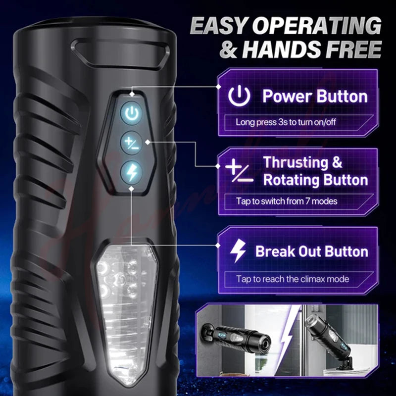 Hannibal Automatic Male Masturbator 7 Thrusting Rotating Modes