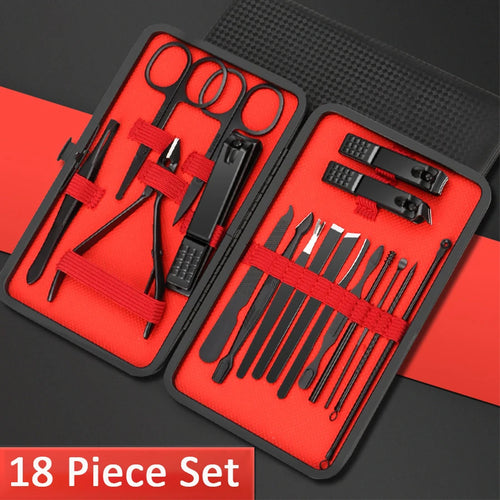 7/10/12/18/20/24PCS Set Professional Manicure Set Kits Stainless Steel