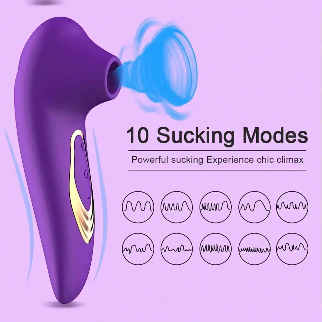 Silicone Suction Vibrators 10 Modes Nipple Sucker Sex Masturbation